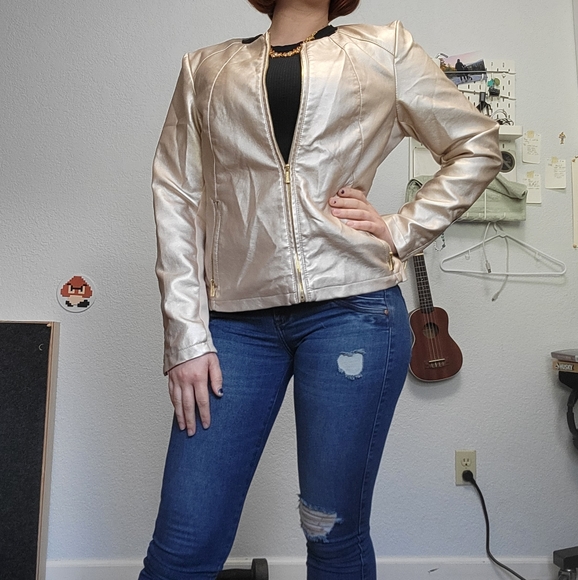 Calvin Klein Faux Leather Jacket - Picture 4 of 9